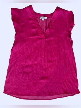 Maison D’Amelie Fuchsia V-Neck Flutter Camisole